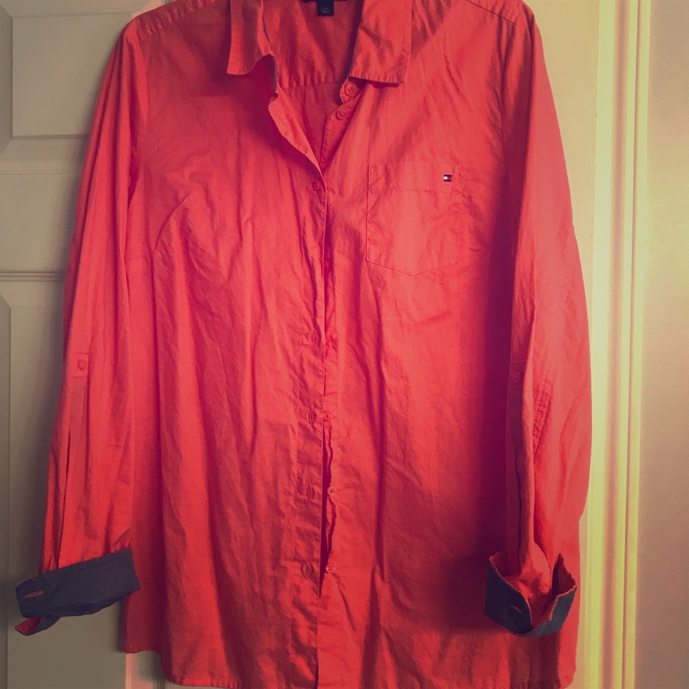 Coral Tommy Button up